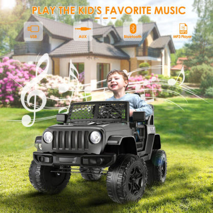 12V Electric Ride On Car Toy Truck with USB, Bluetooth, and Remote Control for Kids