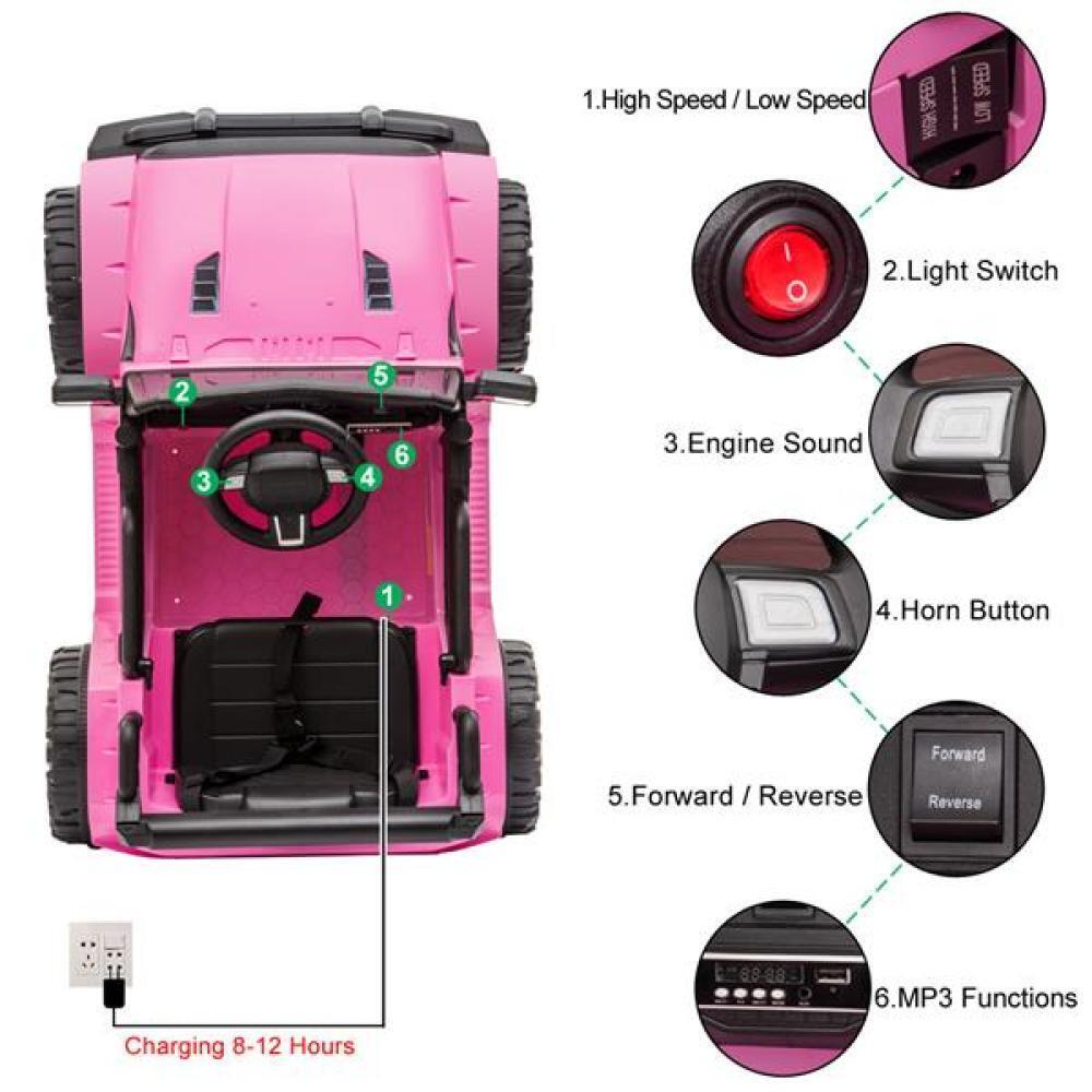 12V Electric Ride On Car Truck for Kids with Dual Drive, MP3 and USB, Remote Control Included