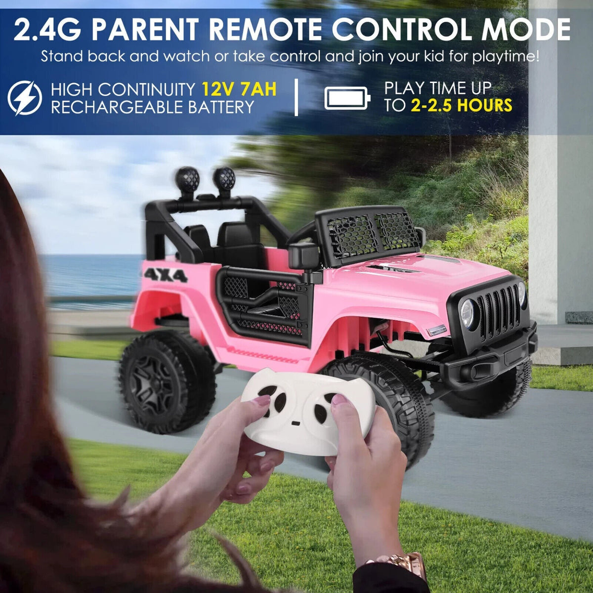 12V Electric Ride-On Car/Truck for Kids with MP3 Music, Lights, and Remote Control