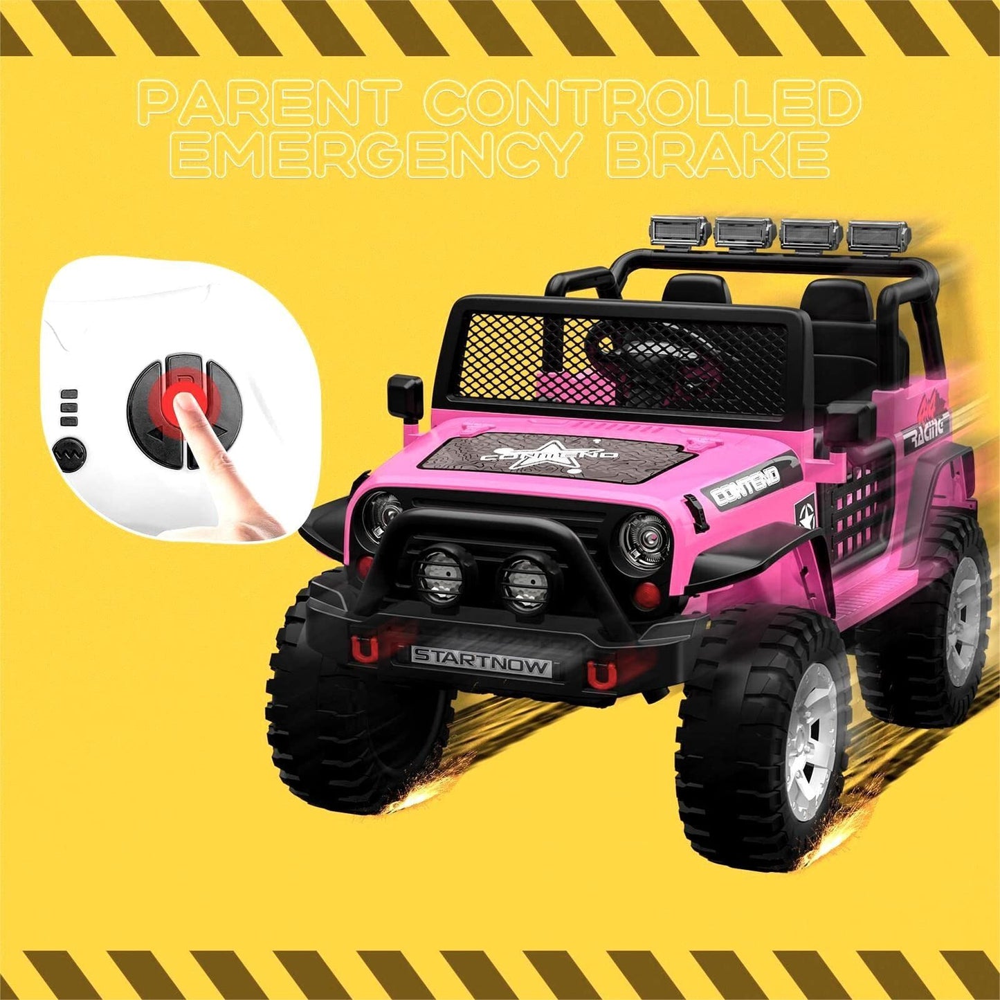 12V Electric Ride-On Car Truck for Kids with Remote Control, Safety Belt, and MP3 Player