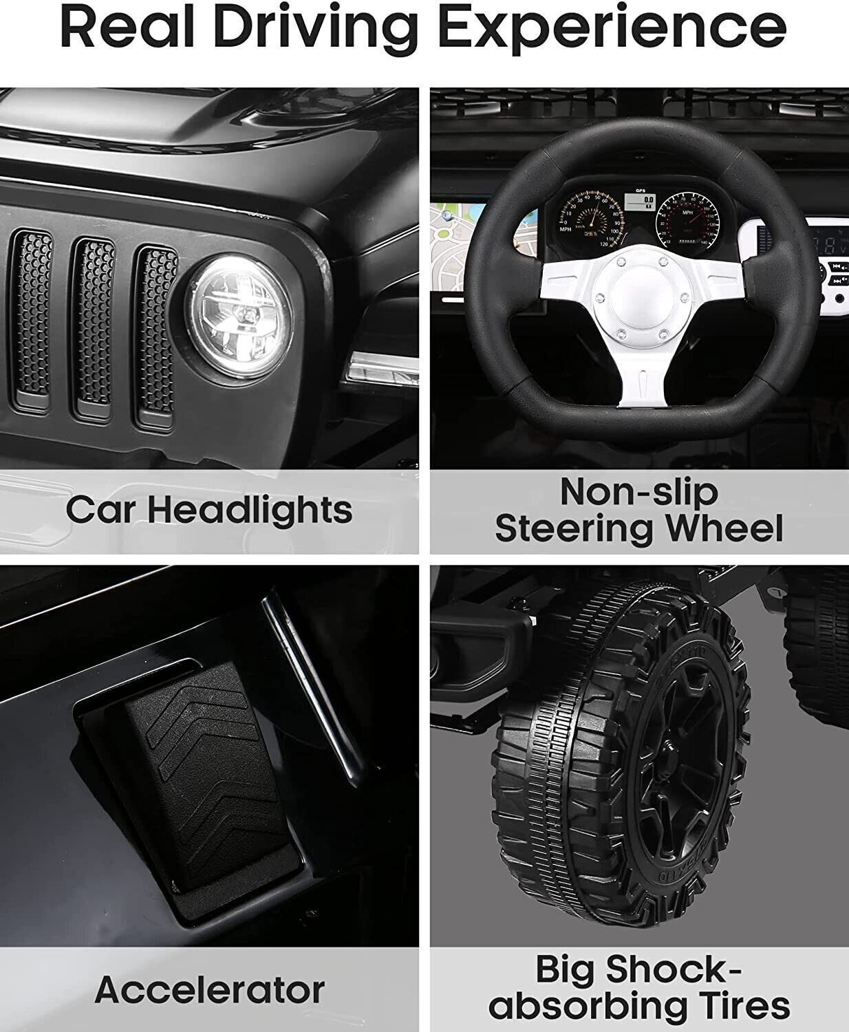12V Kids Ride-on Truck JEEP with Remote Control and LED Lights