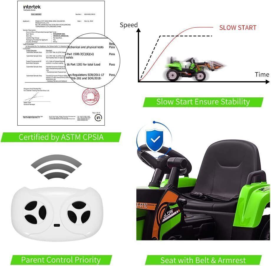 12V Electric Ride-On Excavator Truck for Kids with 3 Speeds - Perfect Xmas Gift!