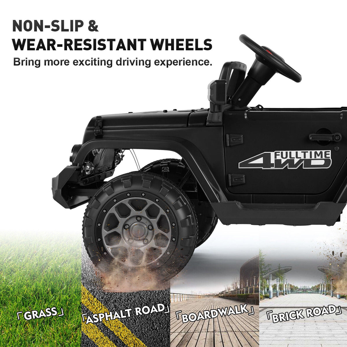 12V Electric Ride-On Truck for Kids with Music, LED Lights, Bluetooth, MP3, and Remote Control