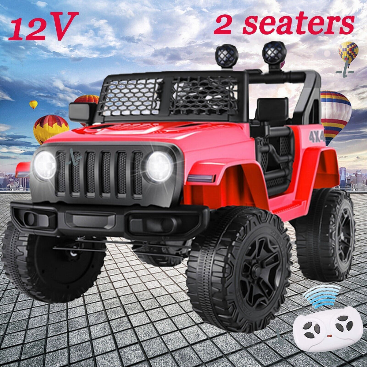 12V Electric Ride On Jeep Toy Car with USB, Bluetooth, and Remote Control for Kids