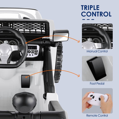 12V Electric Ride On Jeep Toy Car with USB, Bluetooth, and Remote Control for Kids