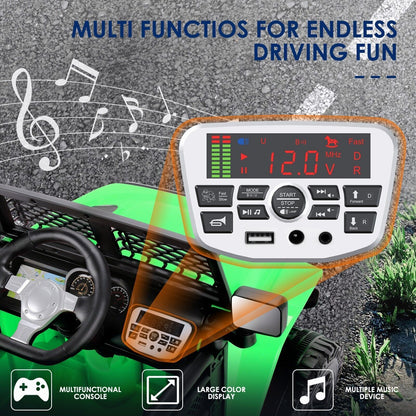 12V Electric Ride On Jeep Toy Car with USB, Bluetooth, and Remote Control for Kids