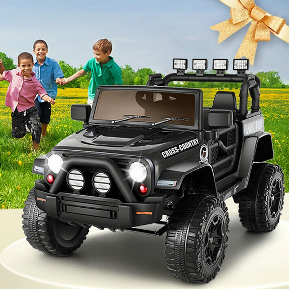 JEEP LED Ride On Car with Remote Control, USB, and MP3 for Kids
