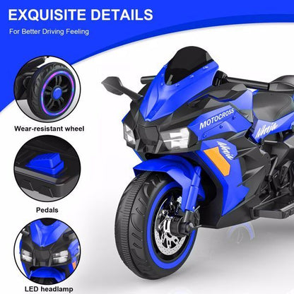 12V Electric Ride On Motorbike for Kids with Rechargeable Battery and 3 Wheels