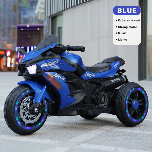 12V Electric Ride-On Motorcycle for Kids - Rechargeable 3 Wheel Motorbike