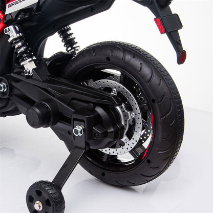 12V Electric Ride On Motorcycle for Kids with LED Music and Training Wheels