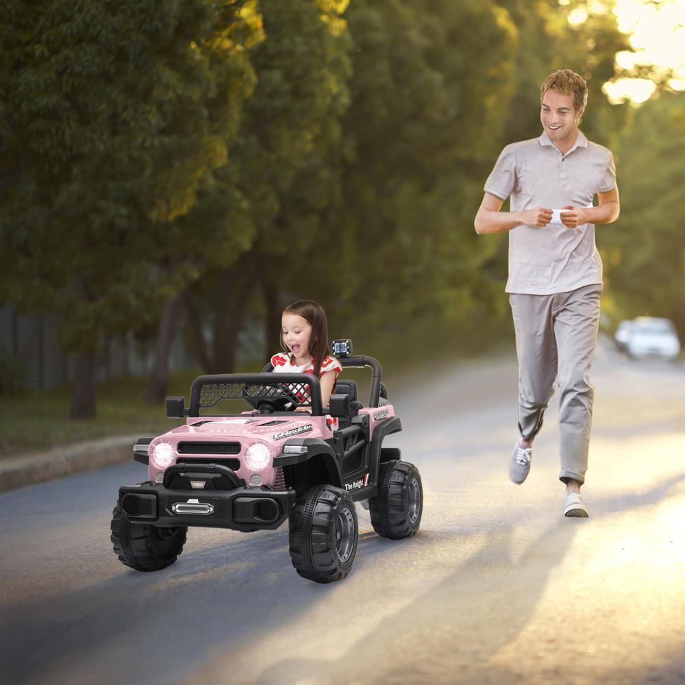 12V Electric Ride-On Truck Car for Kids with RC Remote Control - Pink
