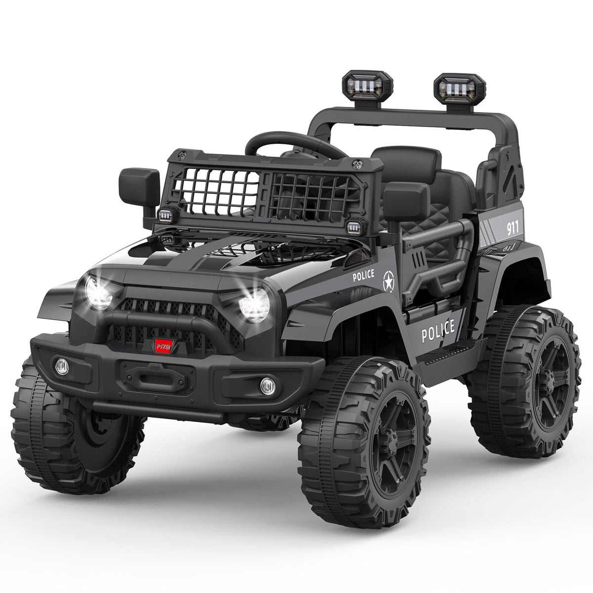 12V Electric Ride-On Truck for Kids with Remote Control, 2 Speeds, and LED Lights