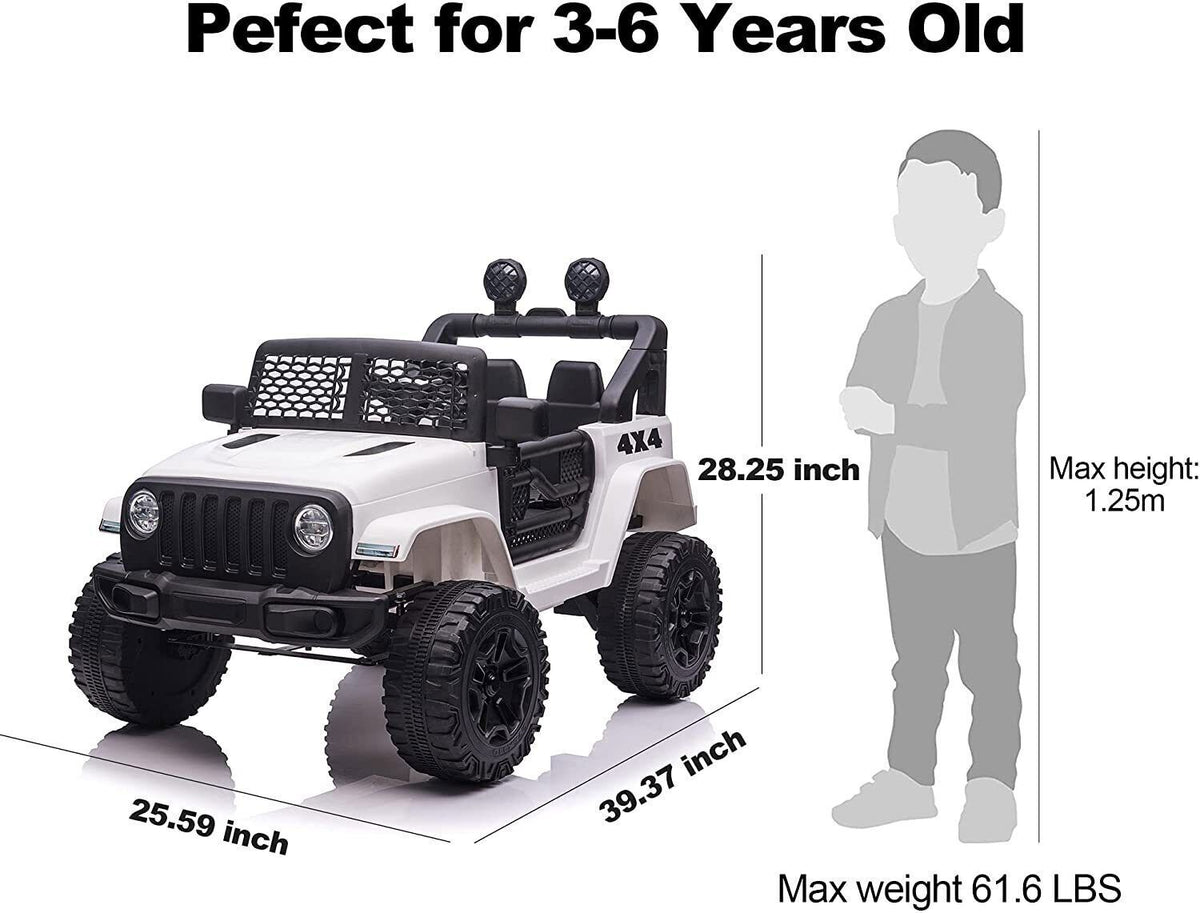 12V Electric Ride On Truck for Kids with Remote Control and LED Lights