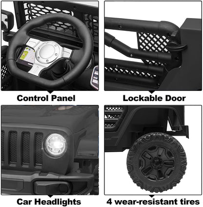 12V Electric Ride On Truck for Kids with Remote Control and LED Lights