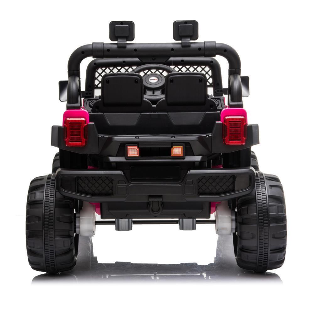 12V Electric Ride-On Truck with RC Remote Control in Rose Red