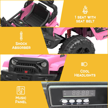 12V Electric Ride On Truck with Remote Control and LED Lights