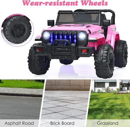 12V Electric Ride-On Truck with Remote Control for Kids, Battery Powered Toy Vehicle