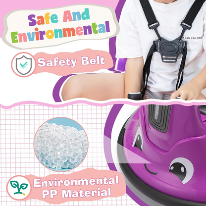 12V Electric Snail Bumper Car Ride-On Toy for Kids - Battery Powered Vehicle