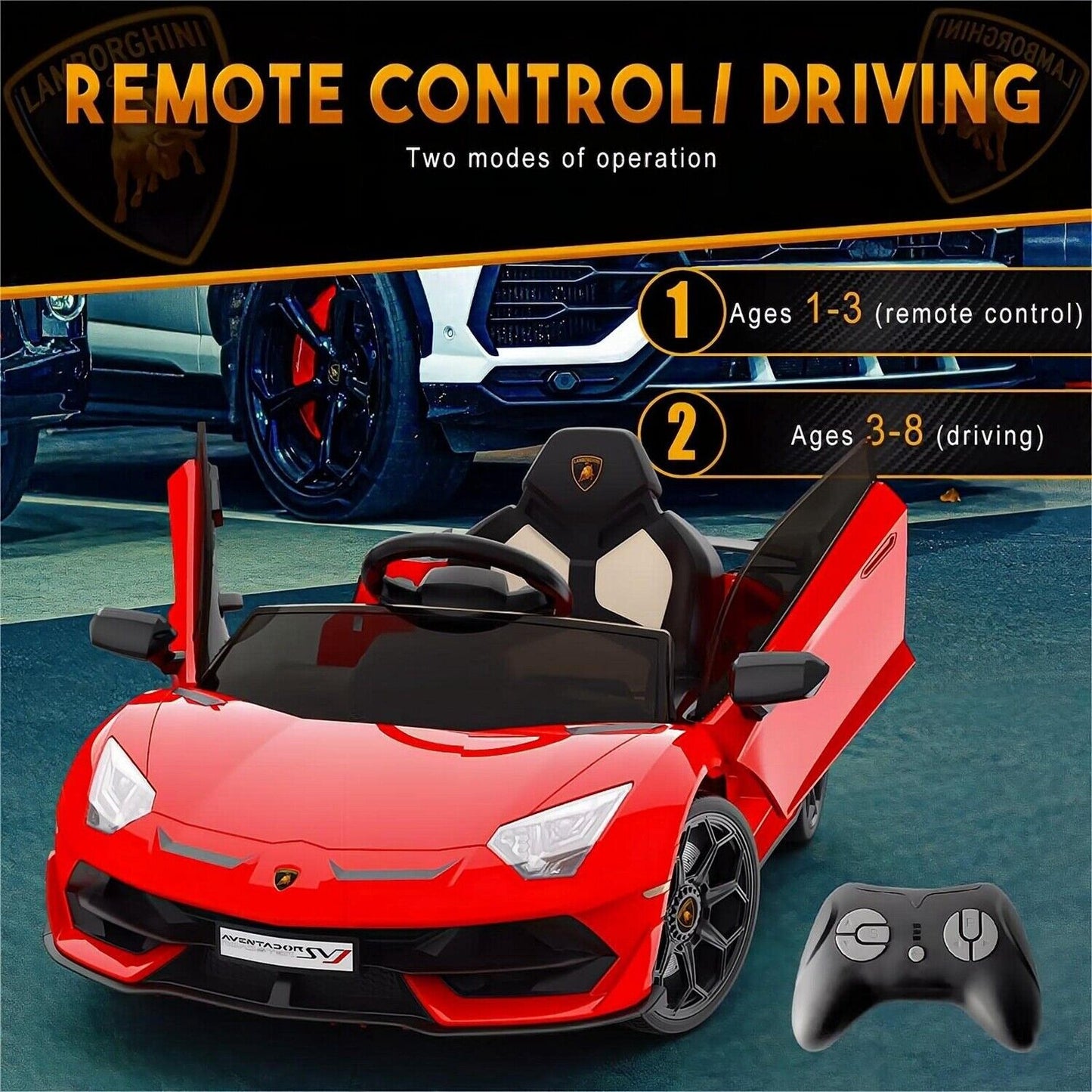 12V Electric Sports Car for Kids - Red Battery Powered Ride-On with Remote Control