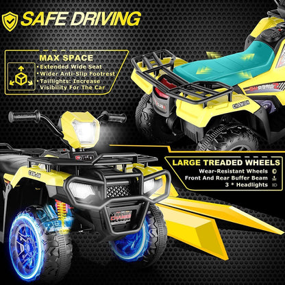 12V Electric Vehicle with High/Low Speed Treaded Tires and LED Lights