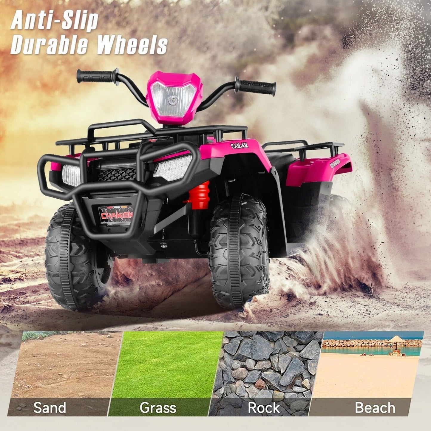 Electric 4-Wheeler ATV Quad for Kids with LED Lights, USB and MP3 Player - Suitable for Girls and Boys Aged 2-5 Years