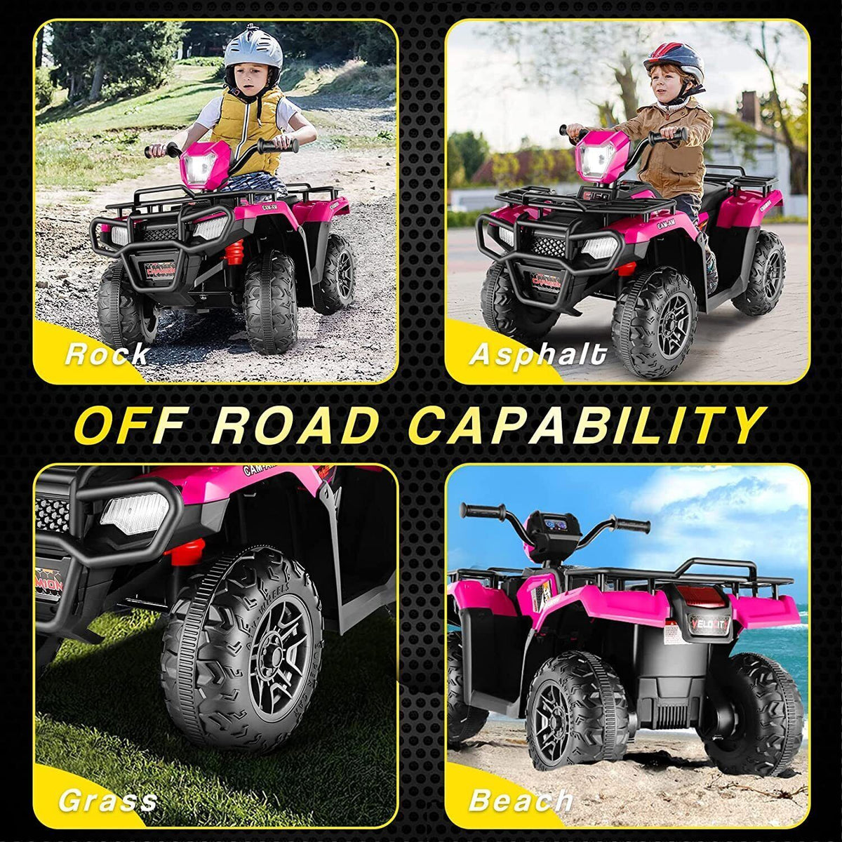Electric 4-Wheeler ATV Quad for Kids with LED Lights, USB and MP3 Player - Suitable for Girls and Boys Aged 2-5 Years