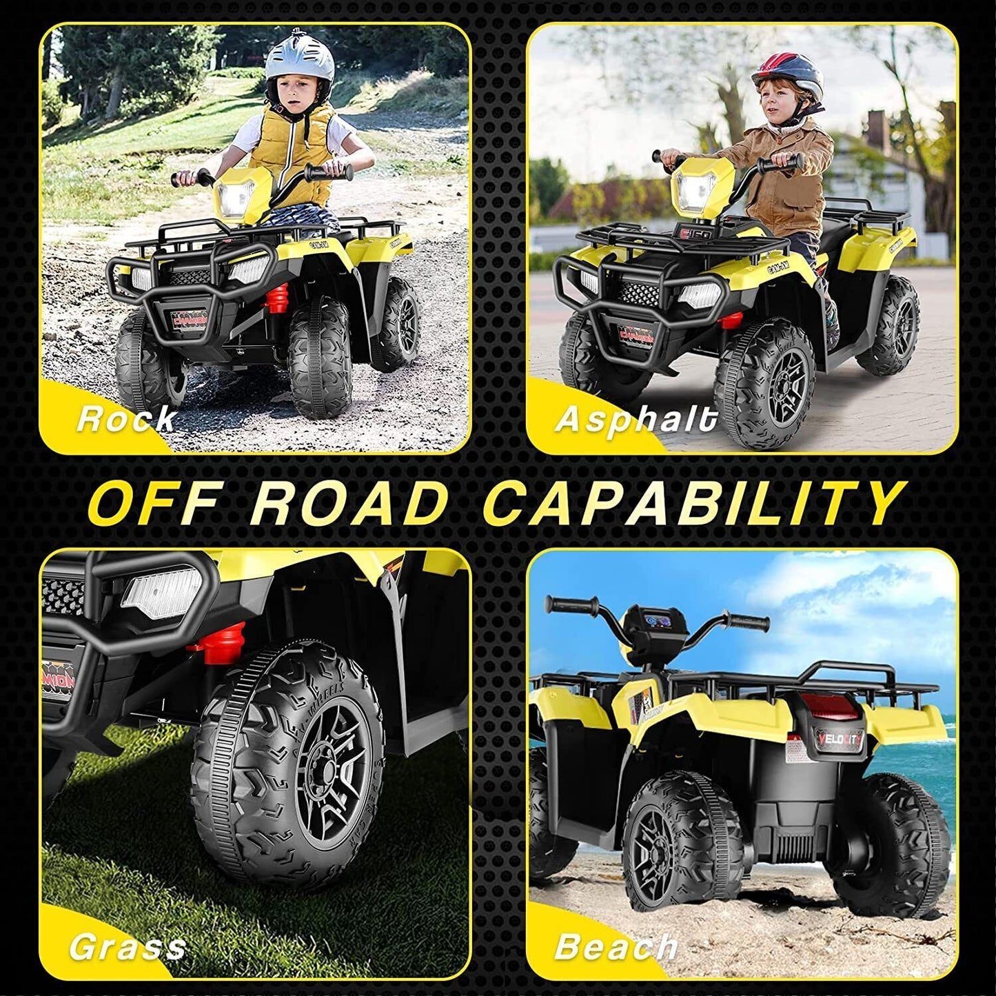 Electric 4-Wheeler ATV Quad for Kids with LED Lights, USB and MP3 Player - Suitable for Girls and Boys Aged 2-5 Years