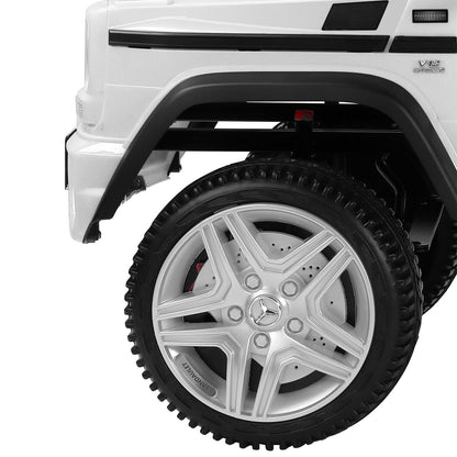 Electric Ride-On Car for Kids with Music, LED Lights, and Remote Control - 3 Speeds - White