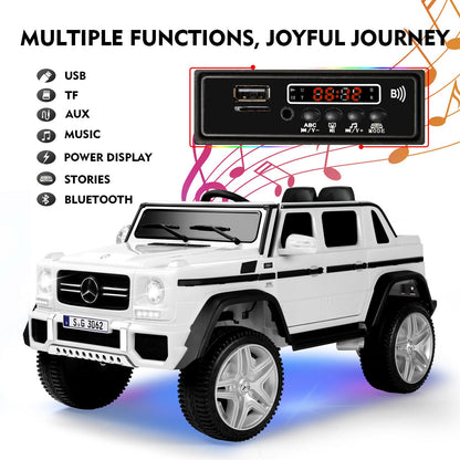 Mercedes-Benz 12V Kids Ride On Car with Music, LED Lights, Bluetooth, and Remote Control