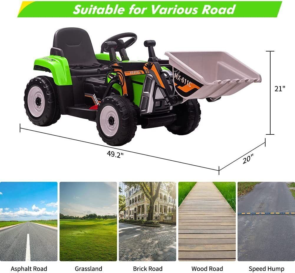 12V Excavator Ride-On Car with Remote Control and EVA Tires for Toddlers