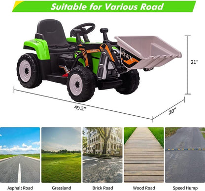 12V Excavator Ride-On Car with Remote Control and EVA Tires for Toddlers