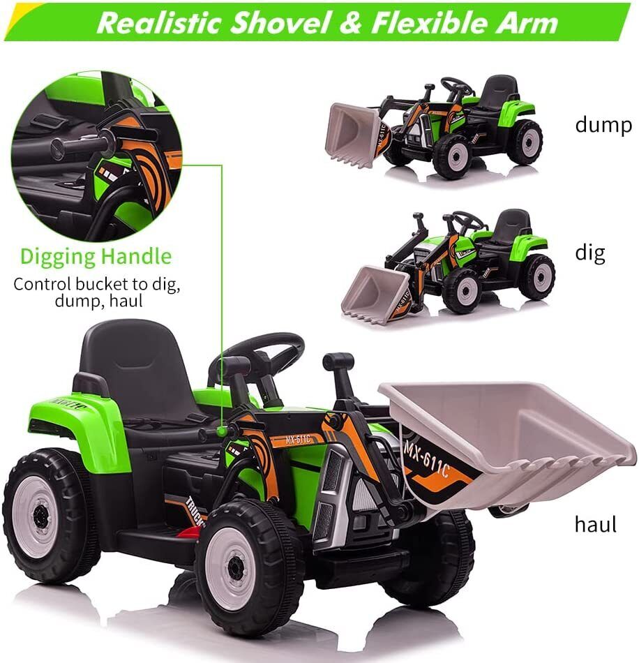 12V Excavator Ride-On Car with Remote Control and EVA Tires for Toddlers