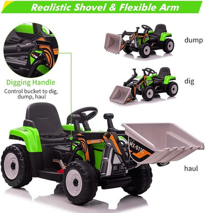 12V Excavator Ride-On Car with Remote Control and EVA Tires for Toddlers