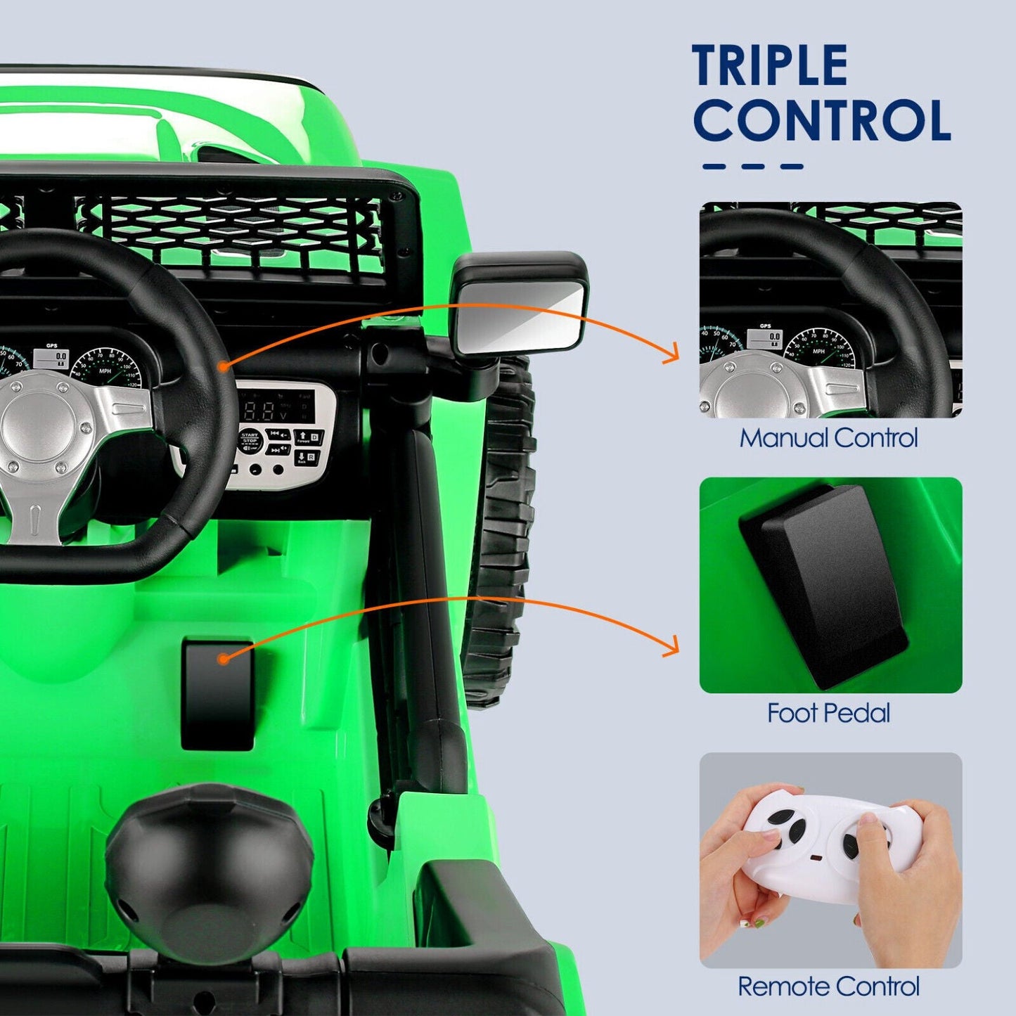 Premium 12V 7Ah Electric Ride-On Jeep for Kids - 2 Seater Power Wheels with Battery