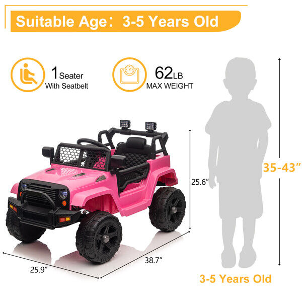12V Jeep Ride On Car for Kids with Remote Control - Perfect Gift!