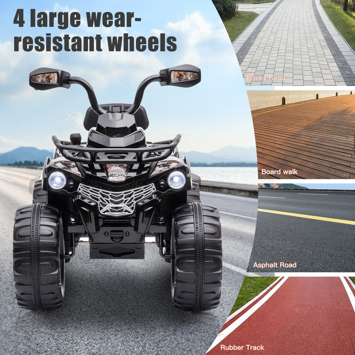 12V Kids Electric ATV Quad Car Toy for Toddlers - Battery Powered 4-Wheeler