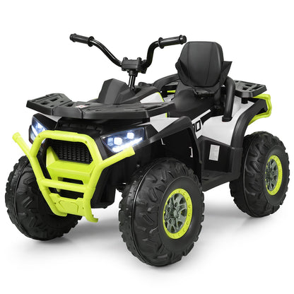 12V Kids Electric Ride On Car Toy with LED Lights in Black, Red, or White
