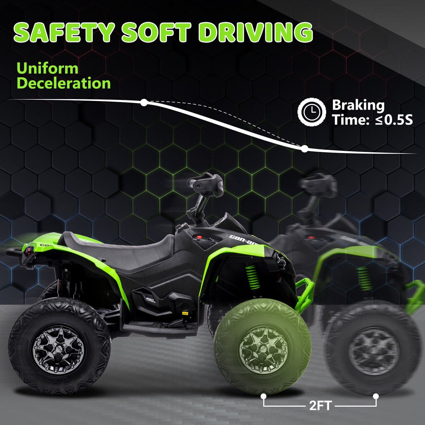 12V Kids Electric Ride On Car with Remote Control, LED Lights, and Bluetooth Music