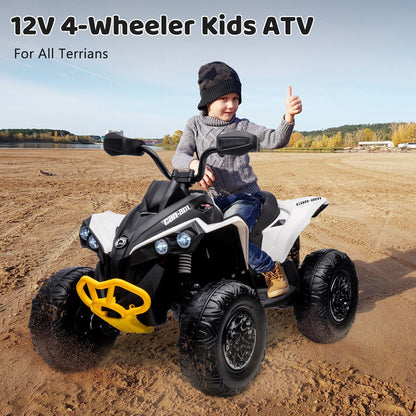 12V Kids Electric Ride On Car with Remote Control, LED Lights, and Bluetooth Music