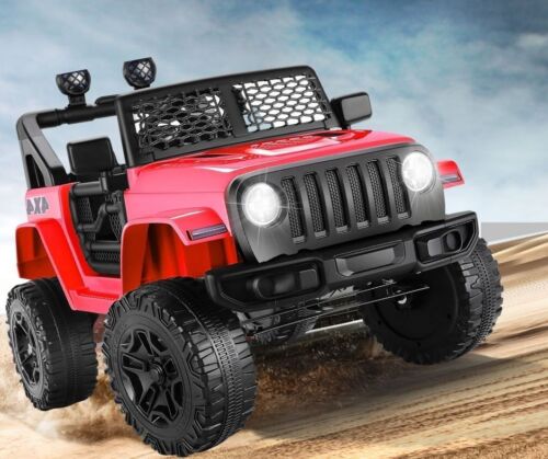 12V Kids Electric Ride-On Jeep Car with USB, Bluetooth, Remote Control, LED Lights, and MP3 Player