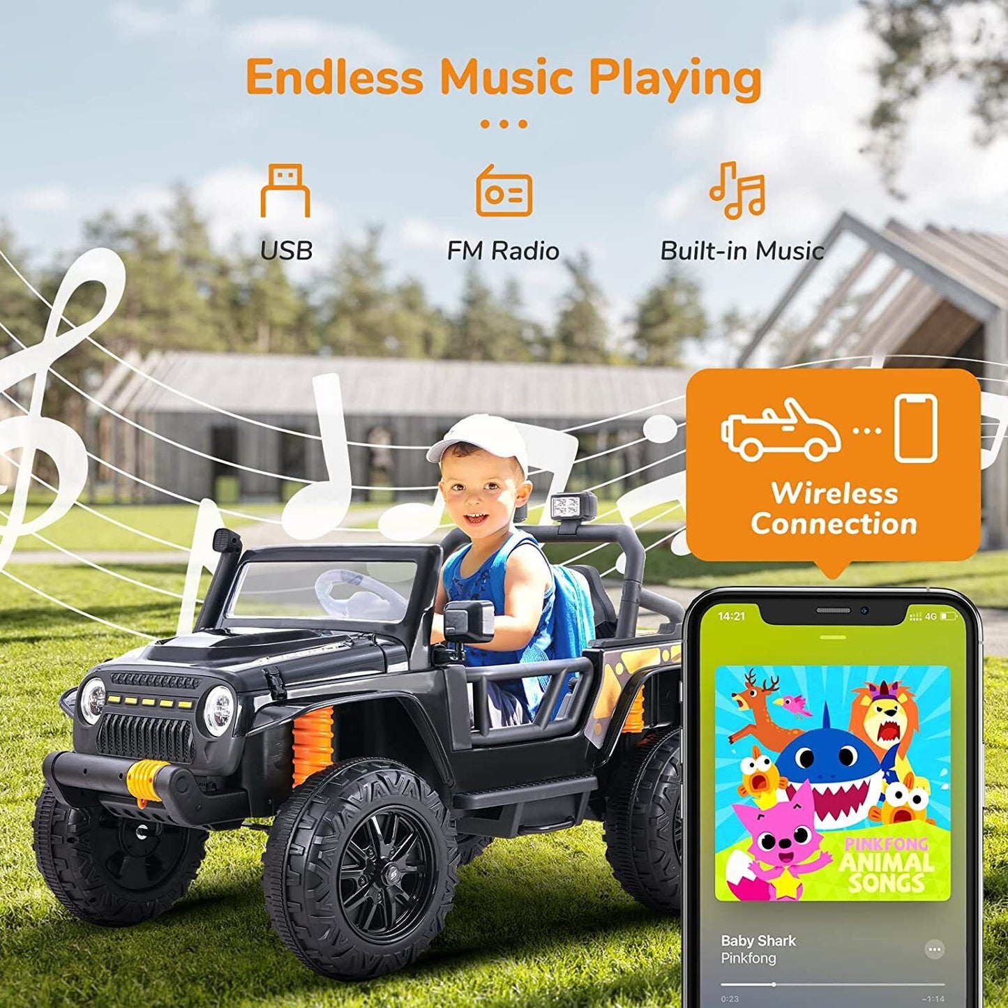 Electric Ride-On Toy Truck for Kids with Remote Control and Parent Seat - 12V