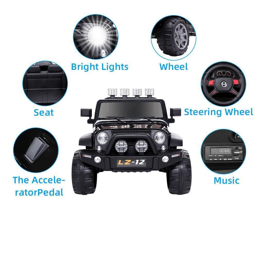 12V Kids Ride On Car with Music, Remote Control, and 3 Speed Options - Perfect Gift for Children
