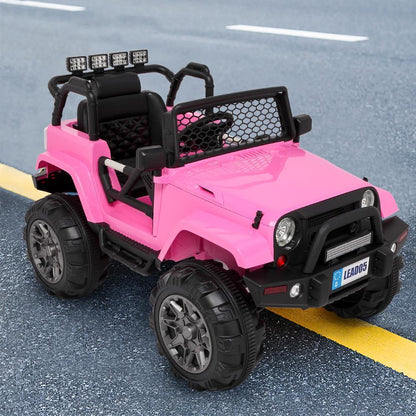 12V Kids Ride on Car with Remote Control, Lights, Music, and Safety Features by LEADZM
