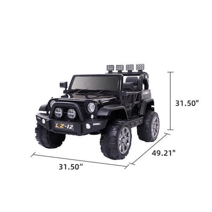 12V Kids Ride On Car with Remote Control - Rechargeable Battery, 4 mph Speed, Black