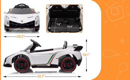 Licensed Lamborghini Electric Car for Kids with Remote Control and 4 Wheels - 12V