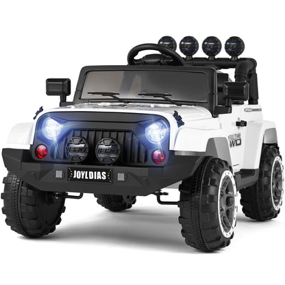 12V Electric Ride-On Toy Truck for Kids with Remote Control, Music, LED Lights, and Storage