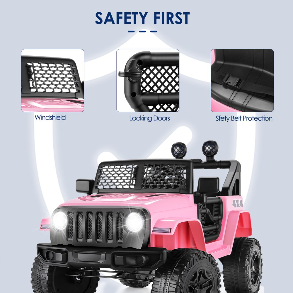 12V Kids Ride On Truck with Parent Remote Control and Bluetooth Music