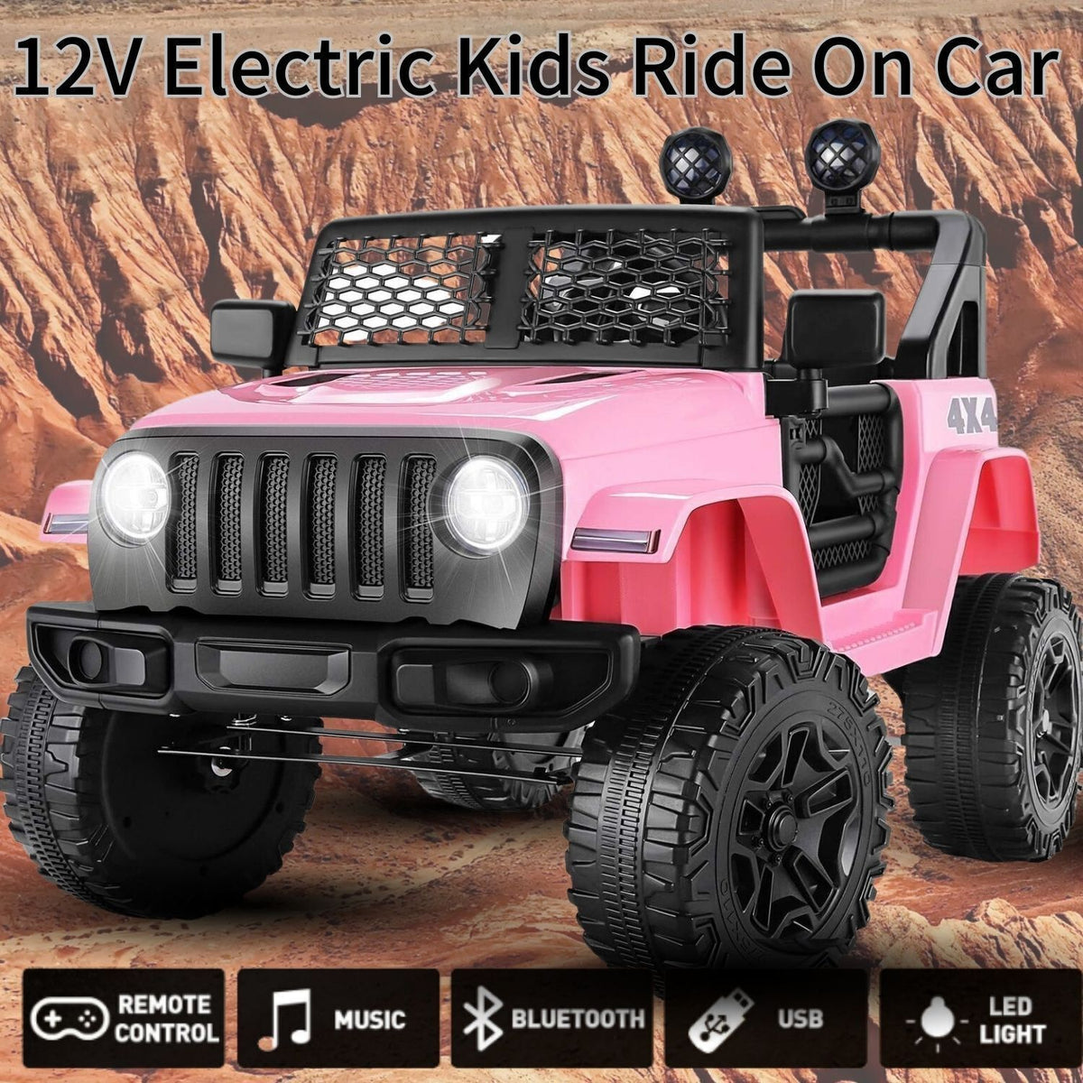 12V Kids Ride-On Truck with Parent Remote Control and Bluetooth Music Capability