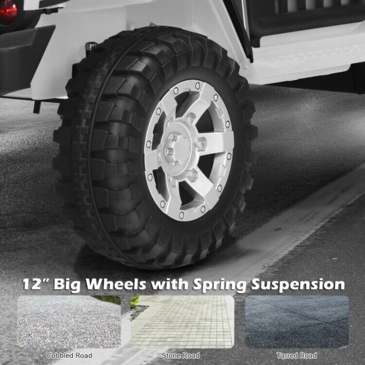 12V Kids Ride On Truck with Remote Control, LED Lights, 3-Speeds, and Music