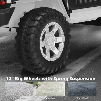 12V Kids Ride On Truck with Remote Control, LED Lights, 3-Speeds, and Music